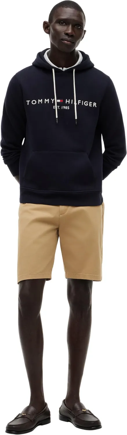 Tommy Hilfiger Core Tommy Logo felpa cappuccio uomo nera