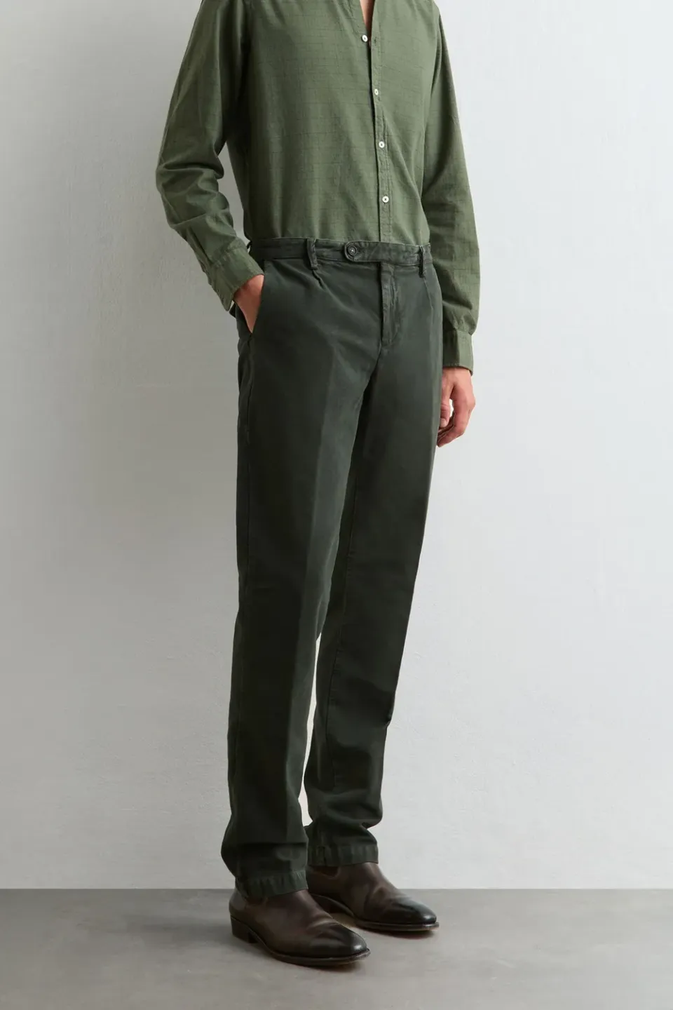 Massimo Alba Ionio2 pantaloni uomo forest night cotone