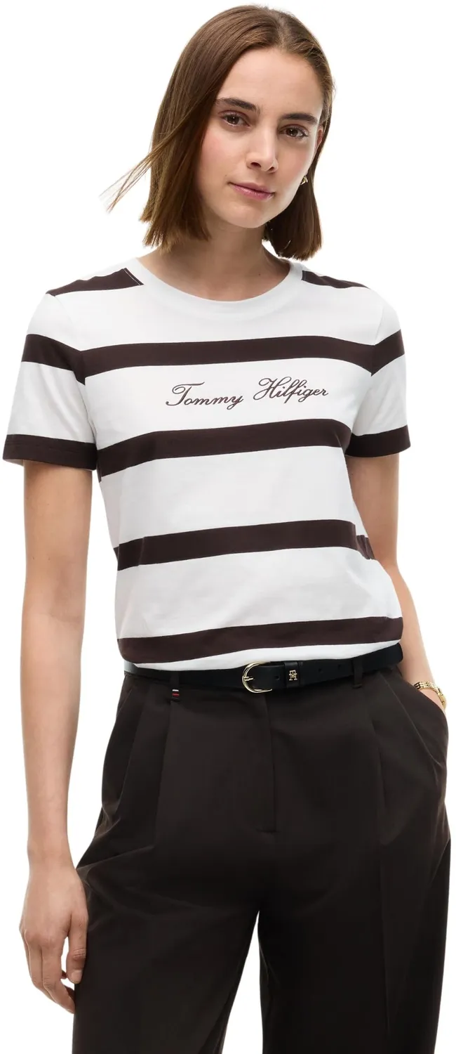 Tommy Hilfiger Script t-shirt donna maniche corte breezy blue