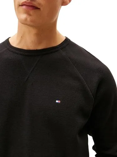 Tommy Hilfiger Waffle T-Shirt Uomo L Manica Lunga Cotone