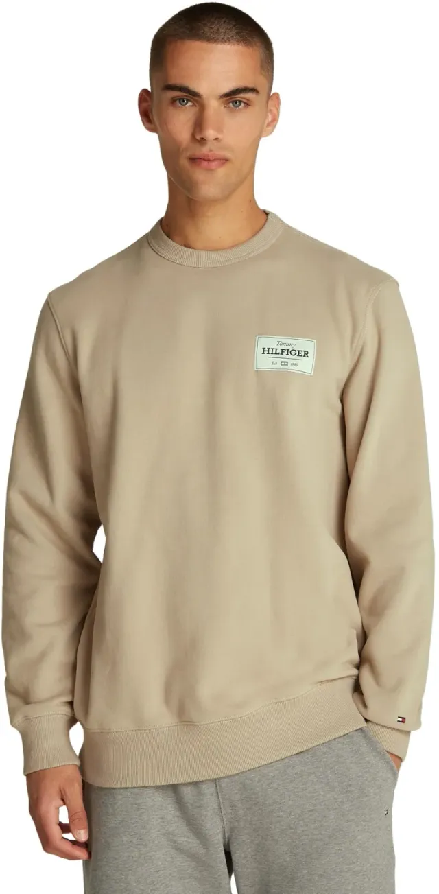 Tommy Hilfiger Monotype Label Felpa Uomo Girocollo Cotone