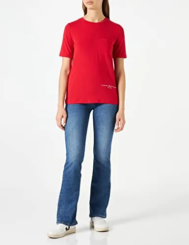 Tommy Hilfiger T-shirt Donna Maniche Corte Girocollo Cotone