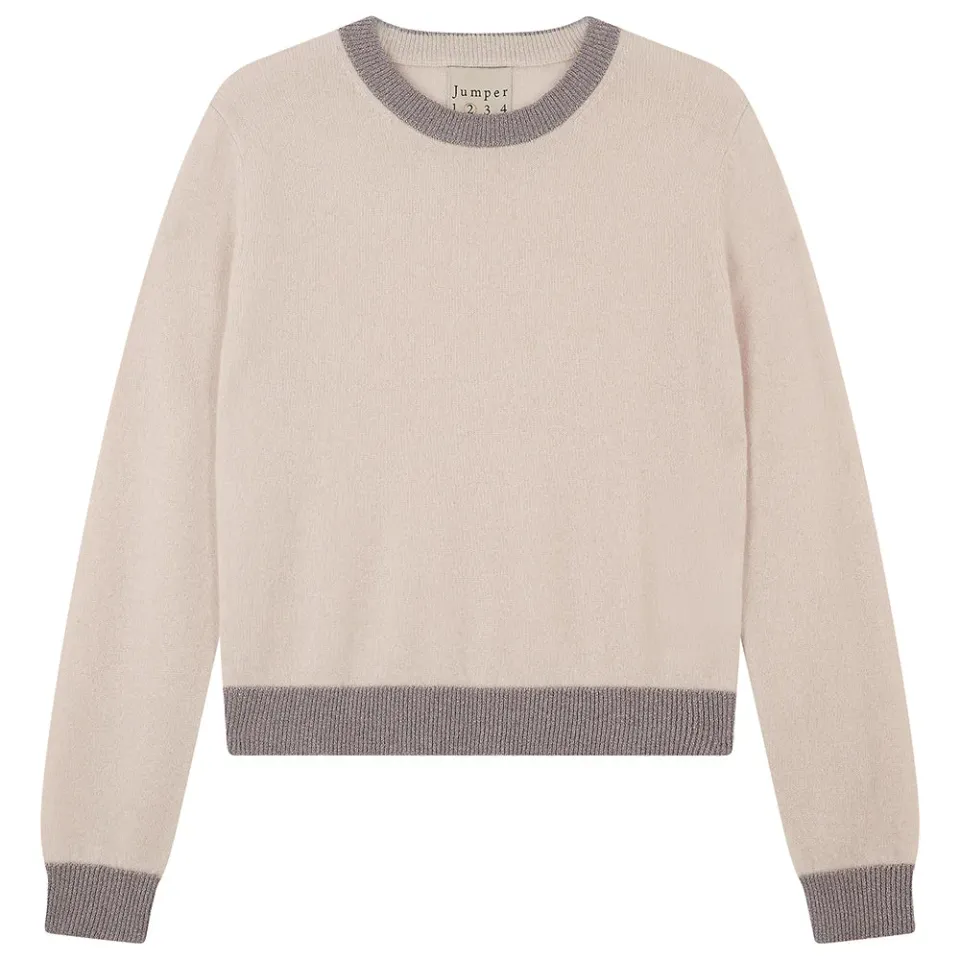 Jumper 1234 Cashmere Lurex Trim Crew maglione pietra cashmere
