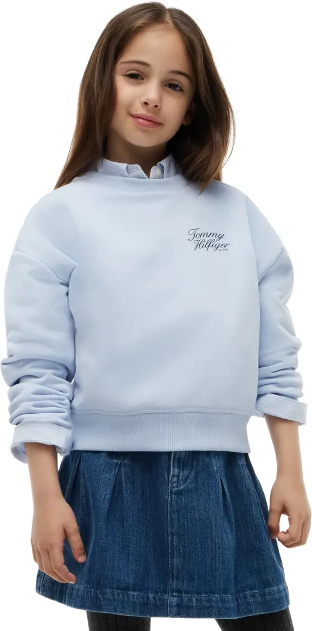 Tommy Hilfiger Script KG0KG09572 felpa bambina 12 anni girocollo