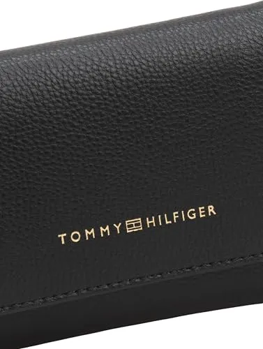 Tommy Hilfiger Logotape Portafogli Donna Trifold Nero