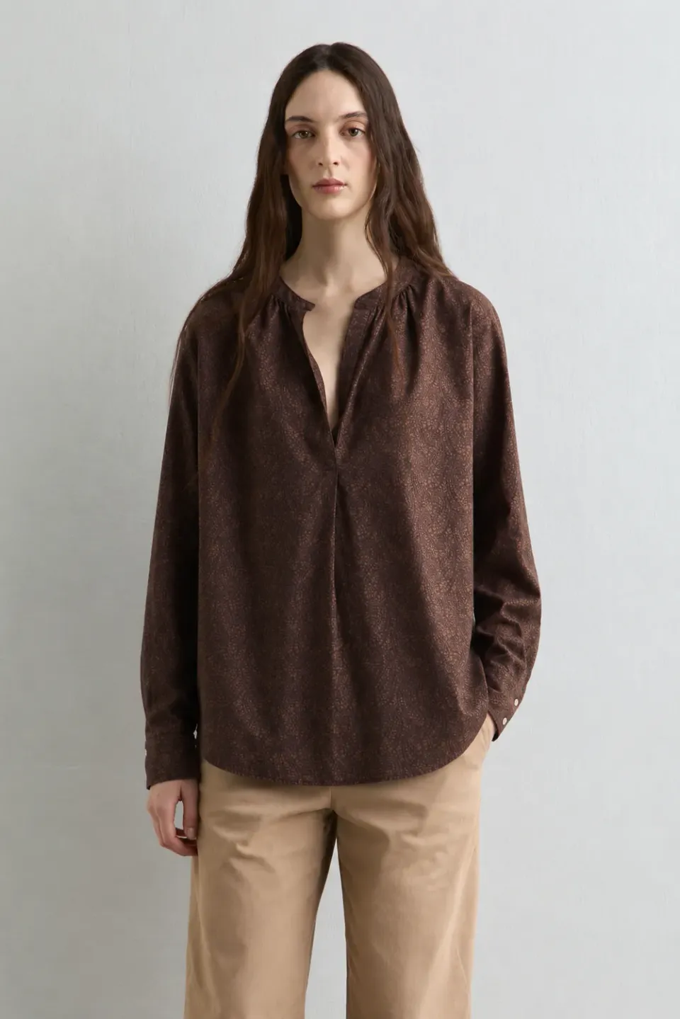 Massimo Alba Yvonne blusa chicory cotone cashmere