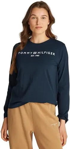 Tommy Hilfiger Corp Logo maglietta maniche lunghe XXL blu cotone
