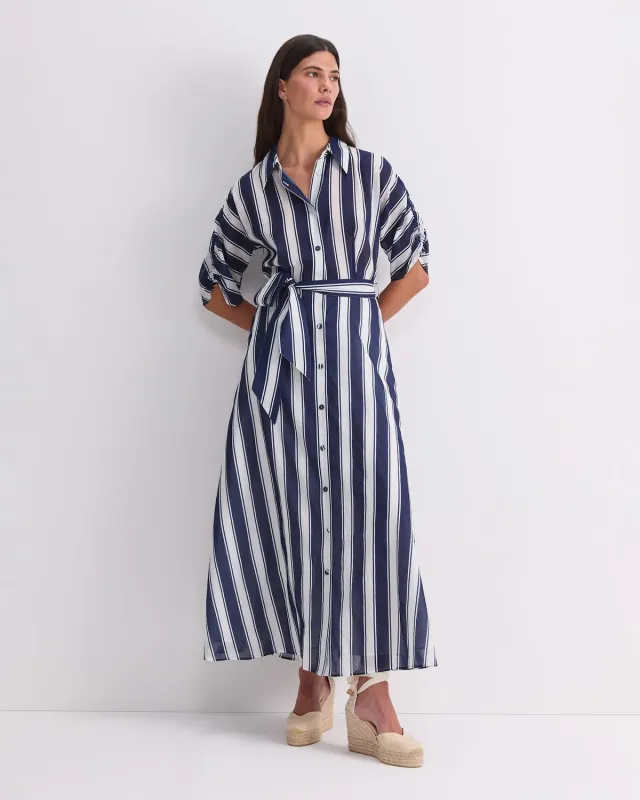 Sportscraft Dinah vestito cotone a righe midi