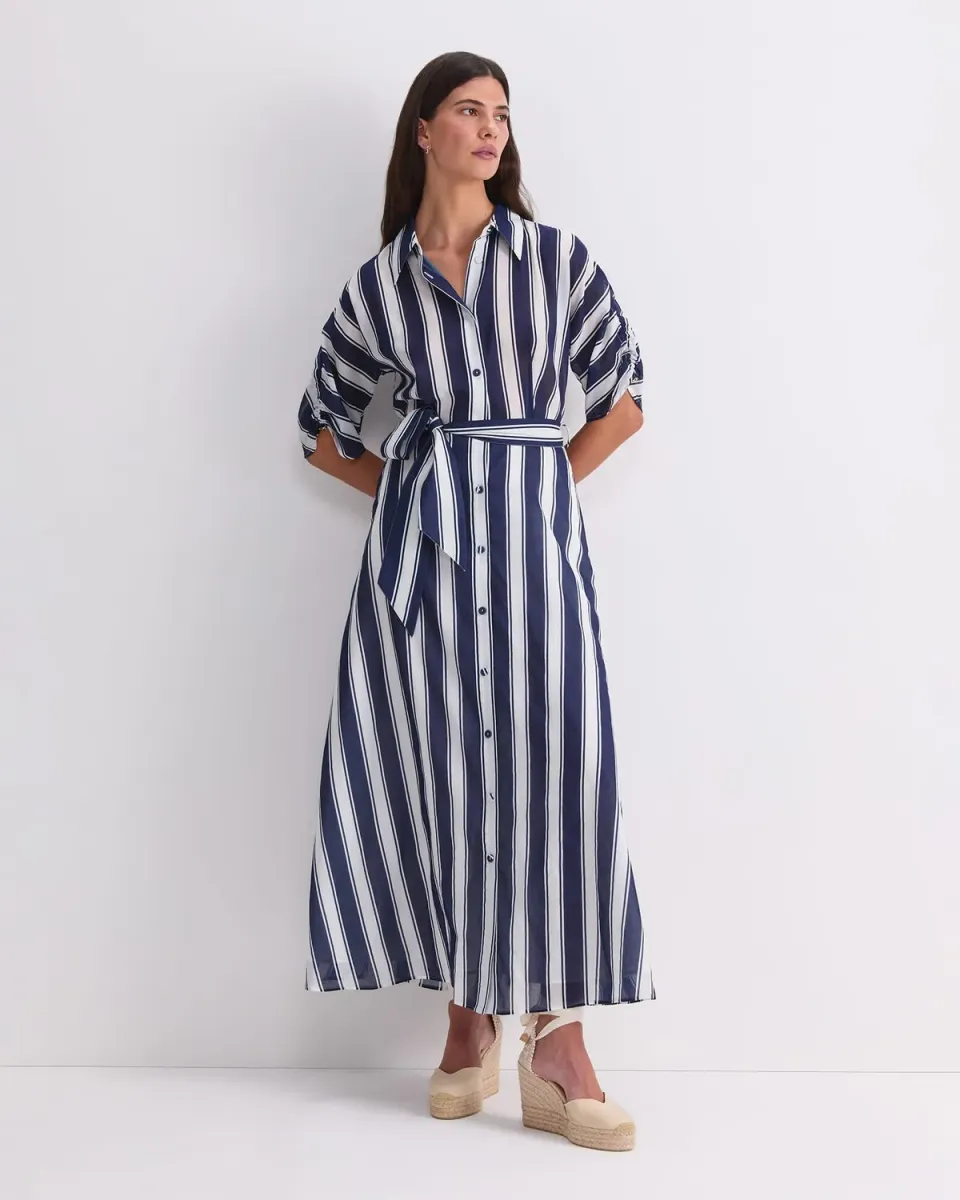 Sportscraft Dinah vestito cotone a righe midi