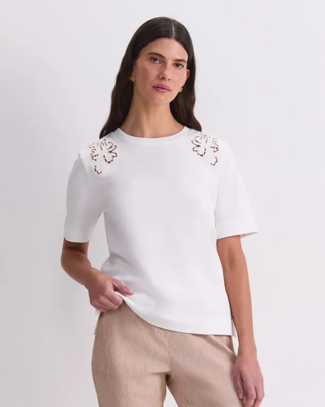 Sportscraft Paloma Broderie t-shirt donna cotone