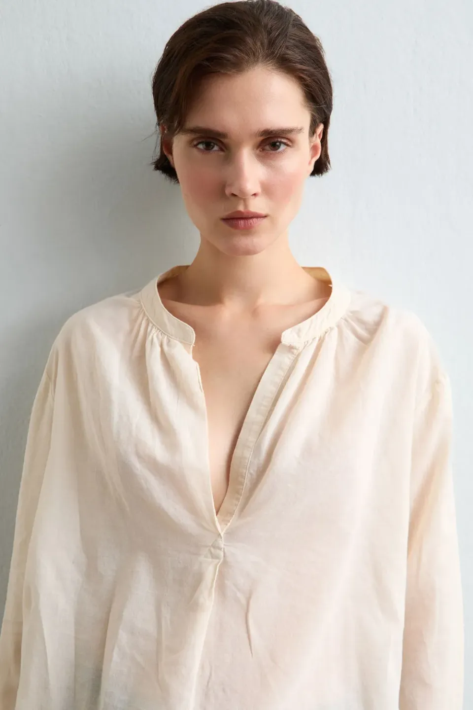 Massimo Alba Yvonne blusa soft white cotone cashmere