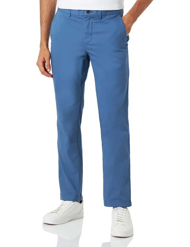 Tommy Hilfiger Cotton Chinos pantaloni Blue Coast 33W/28L cotone