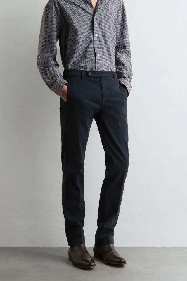 Massimo Alba Winch2 pantaloni uomo dark blue cotone