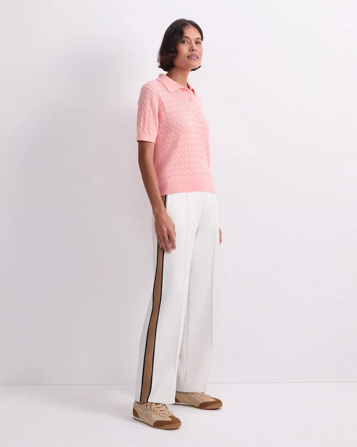 Sportscraft Chiffon Cotton Cable polo maglia donna cotone