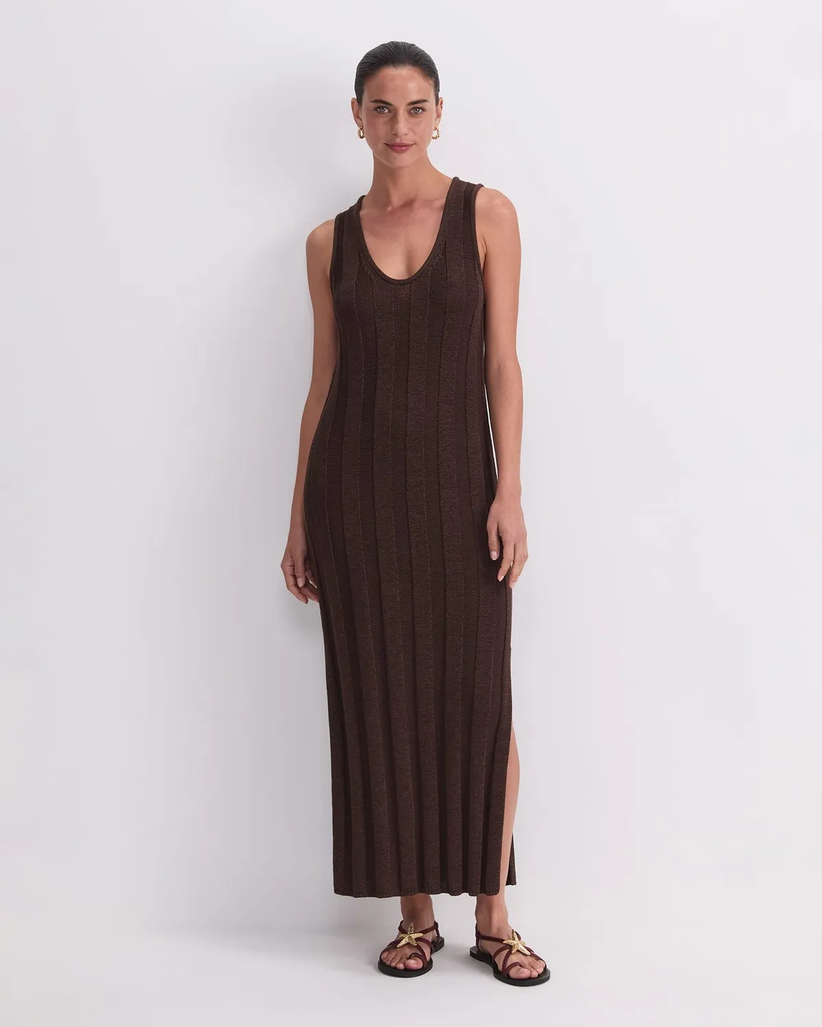 Sportscraft Josie Tape Yarn abito maxi maglia cotone