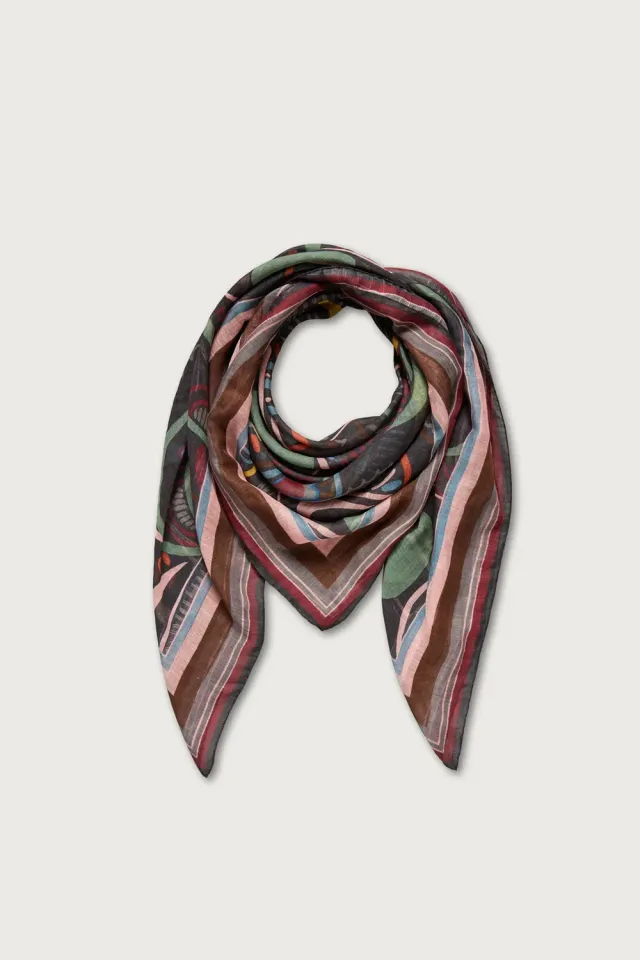 Massimo Alba Stole stola carbone cotone lino