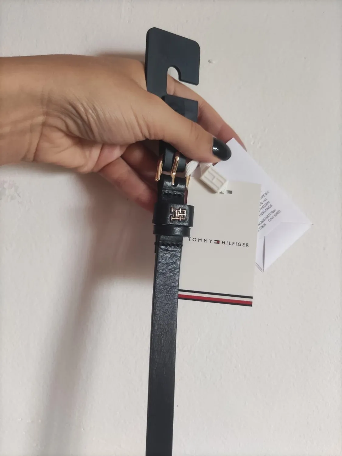 Tommy Hilfiger Essential cintura donna pelle blu 1,5 cm
