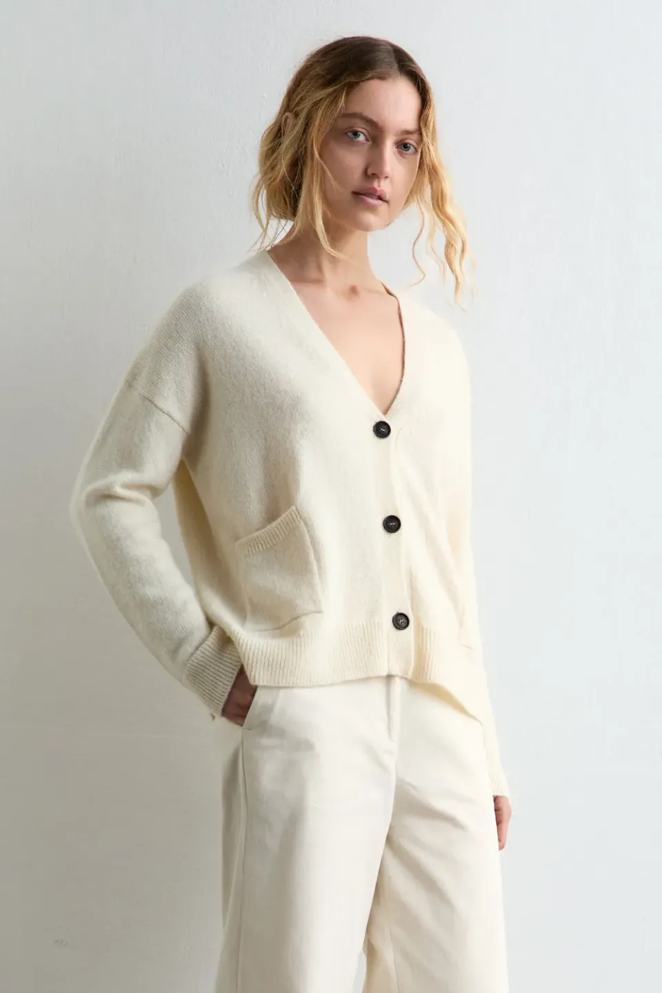 Massimo Alba Blanca cardigan bianco cashmere alpaca
