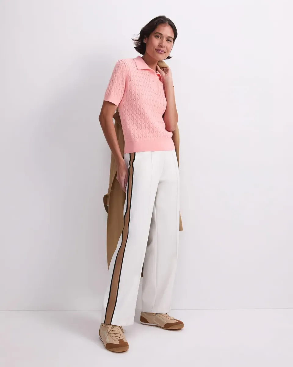 Sportscraft Chiffon Cotton Cable polo maglia donna cotone