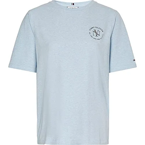 Tommy Hilfiger Reg NYC Roundall Top Donna Manica Corta Girocollo