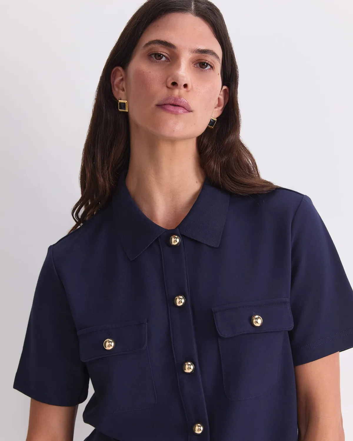 Sportscraft Esme camicia jersey ponte maniche corte