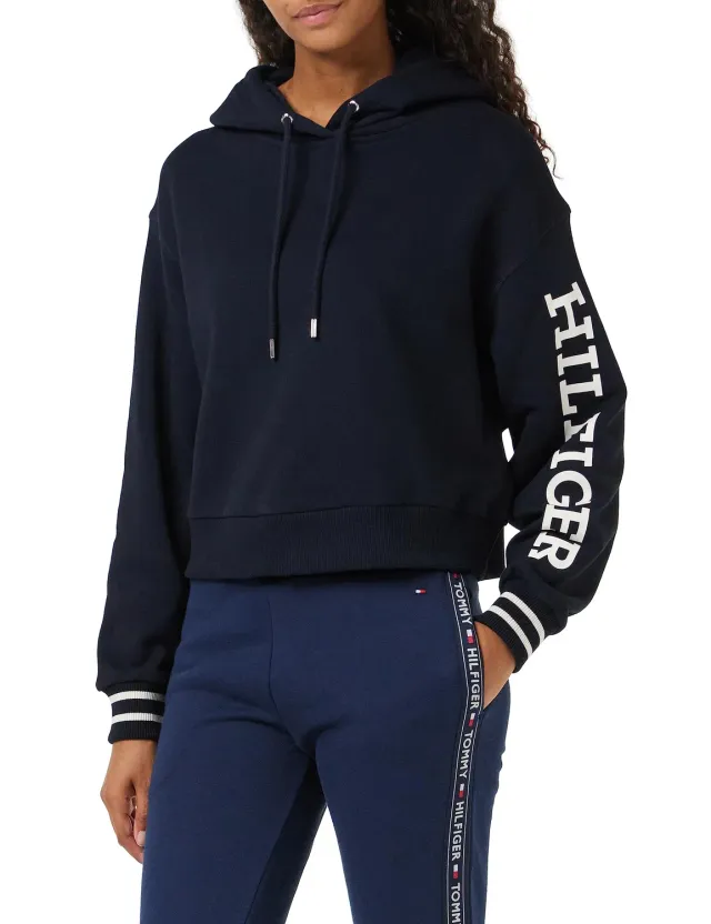 Tommy Hilfiger Reg Monotype Crop felpa donna L corta