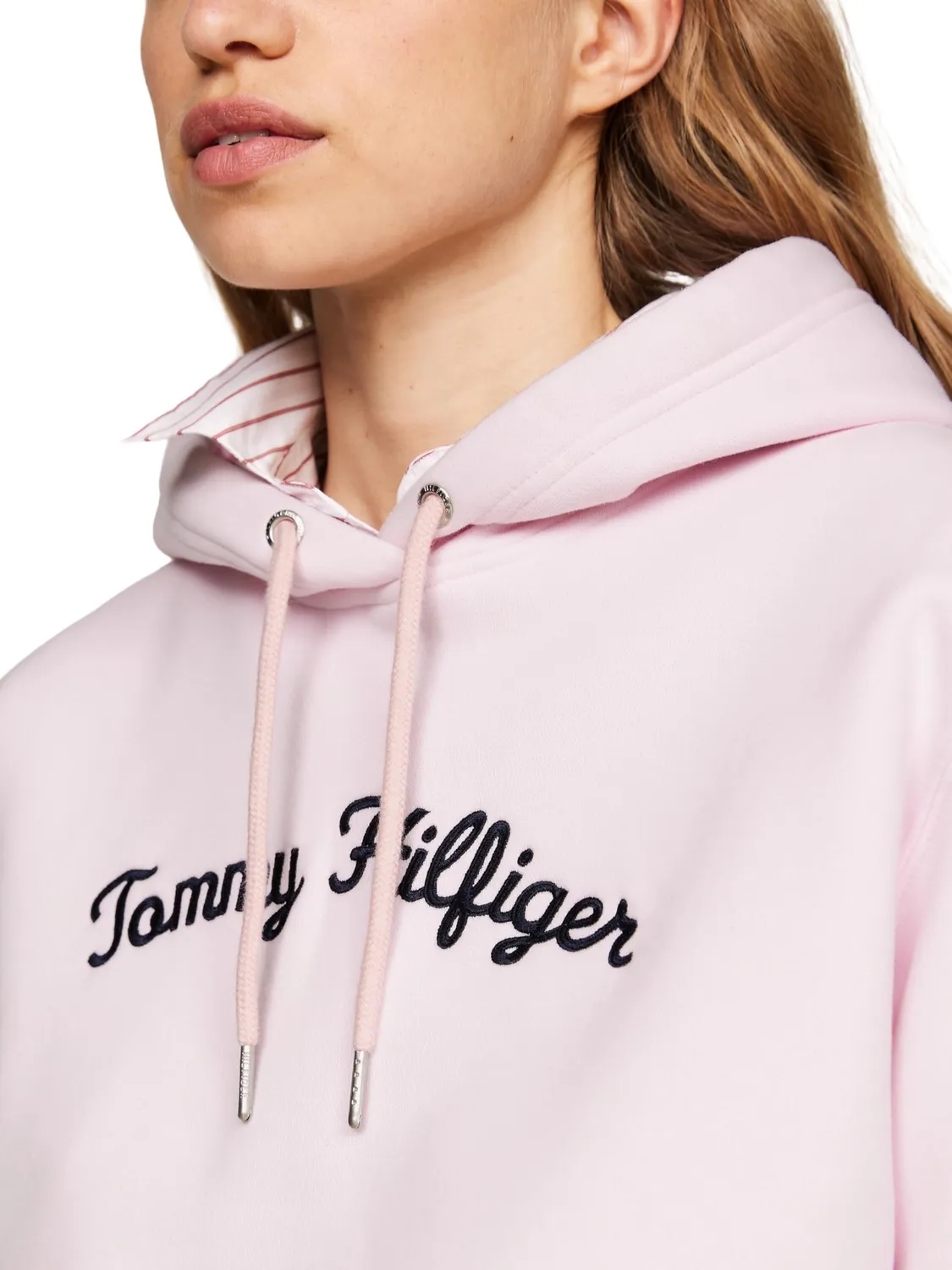 Tommy Hilfiger felpa donna con cappuccio regular fit rosa