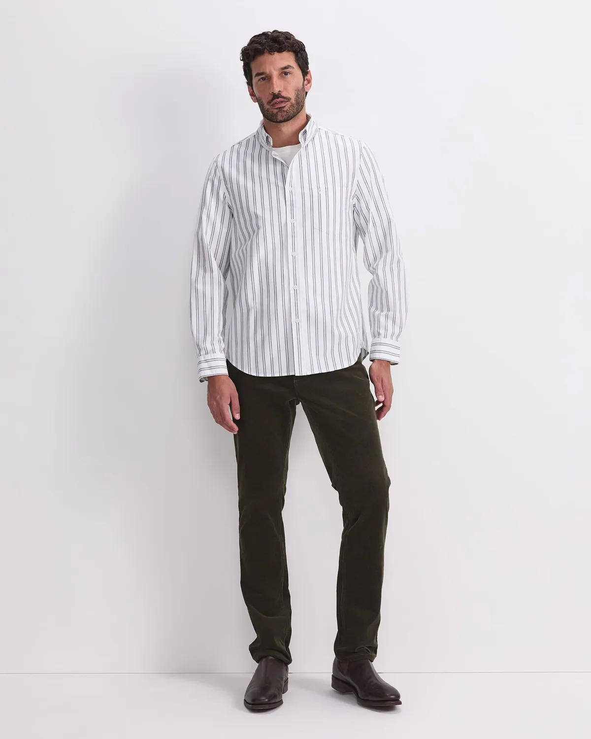Sportscraft Oxford camicia riga manica lunga cotone