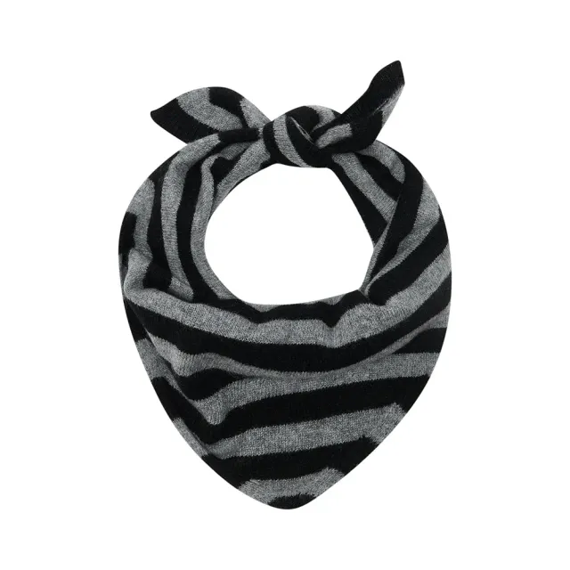 Jumper 1234 Stripe Bandana sciarpa cashmere nera righe