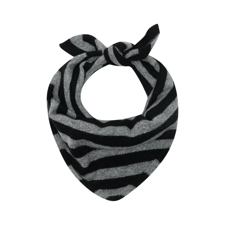 Jumper 1234 Stripe Bandana sciarpa cashmere nera righe
