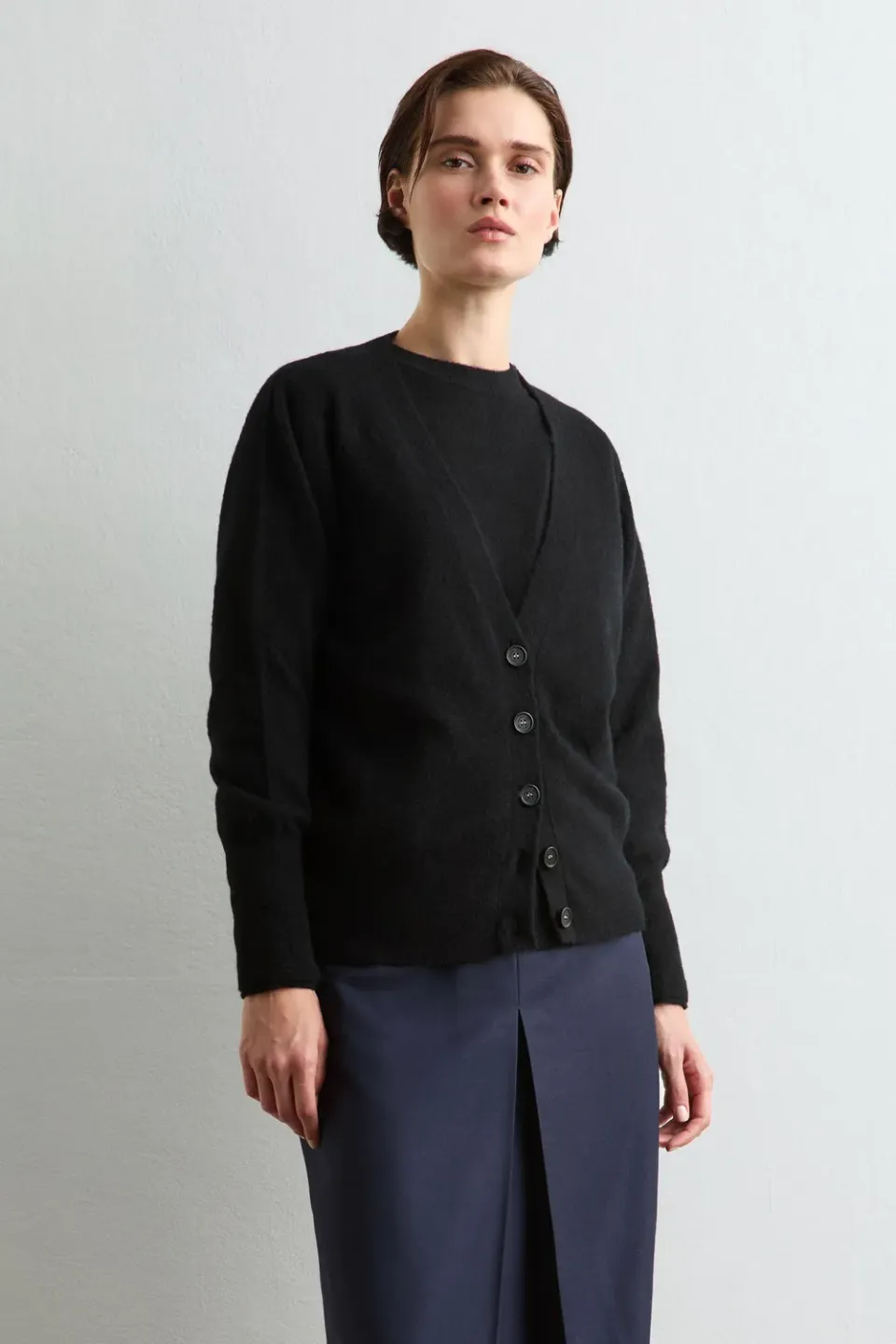 Massimo Alba Hope cardigan donna nero in cashmere