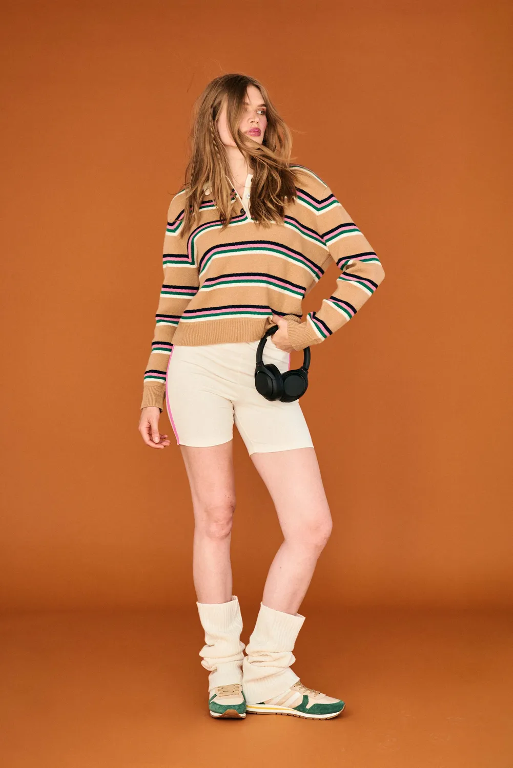 Jumper 1234 Stripe Rugby maglione lana cashmere cammello