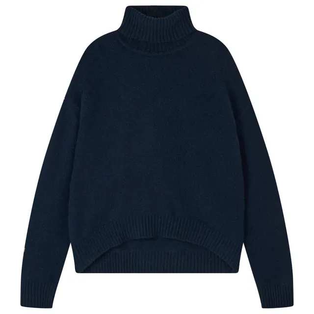 Jumper 1234 Cashmere Oversize Roll Collar maglione navy
