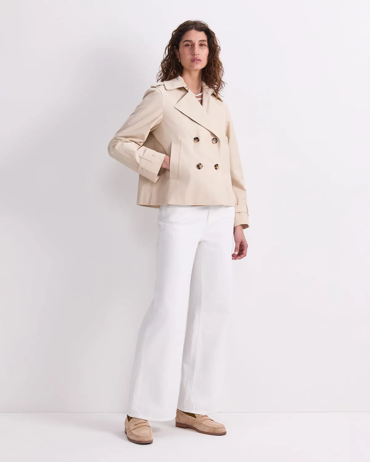 Sportscraft Audrey trench corto lino doppiopetto