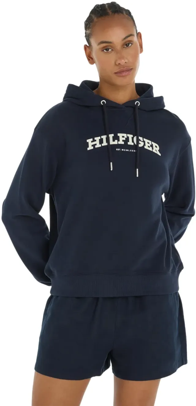 Tommy Hilfiger felpa cappuccio donna Desert Sky blu logo