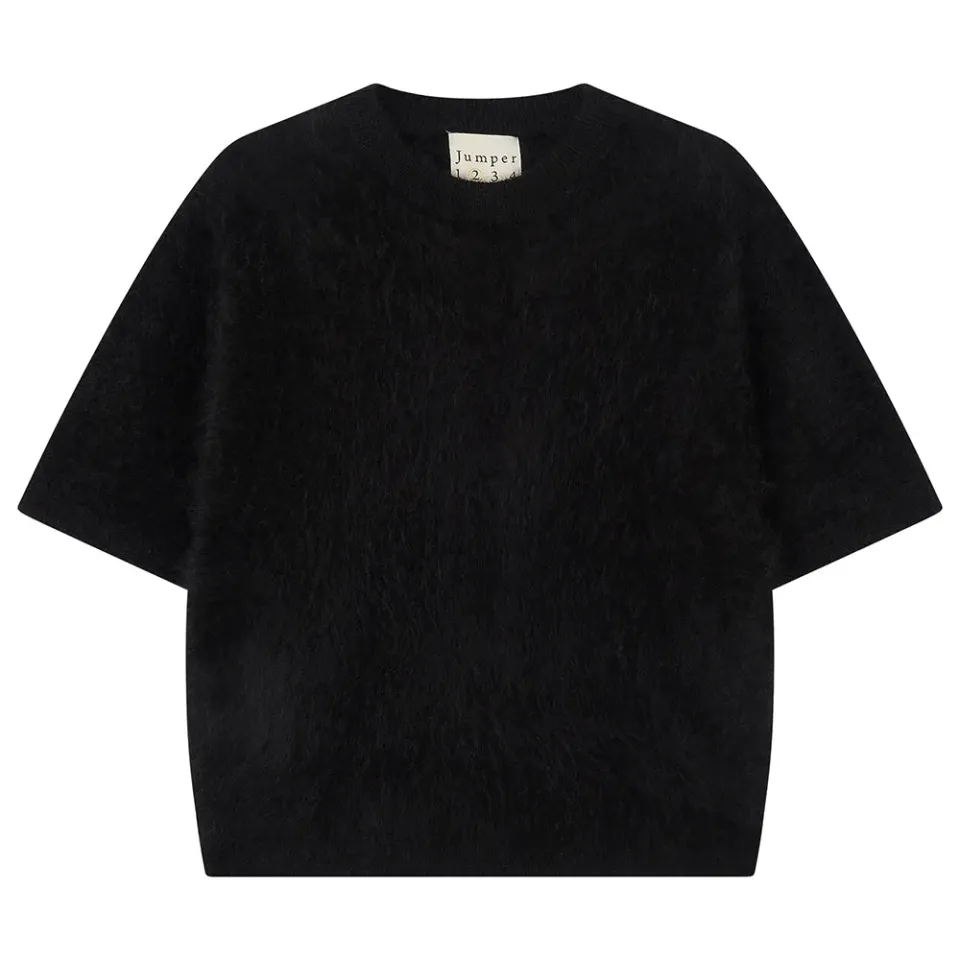 Jumper 1234 Brushed T-shirt maglia nera spazzolata oversize
