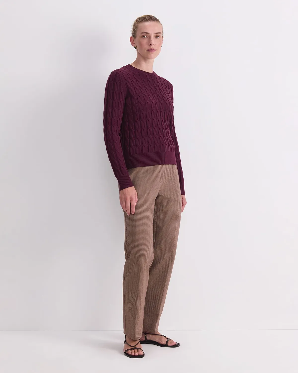 Sportscraft Merino Cable Sweater maglione lana merino