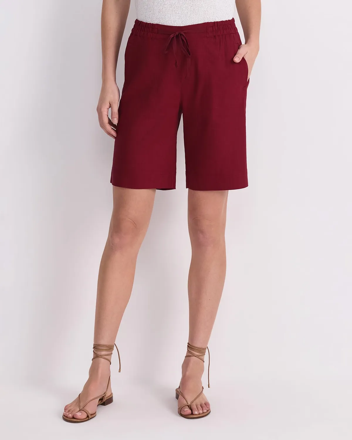 Sportscraft Rosa shorts donna miscela lino
