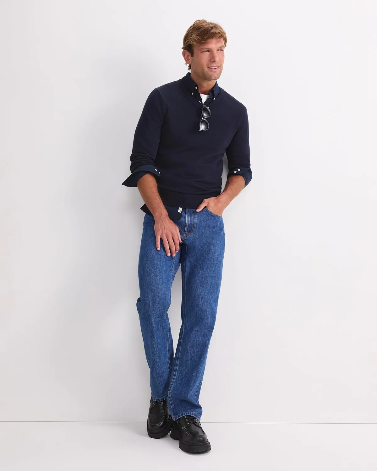 Sportscraft Merino V-Neck maglione uomo lana scollo V