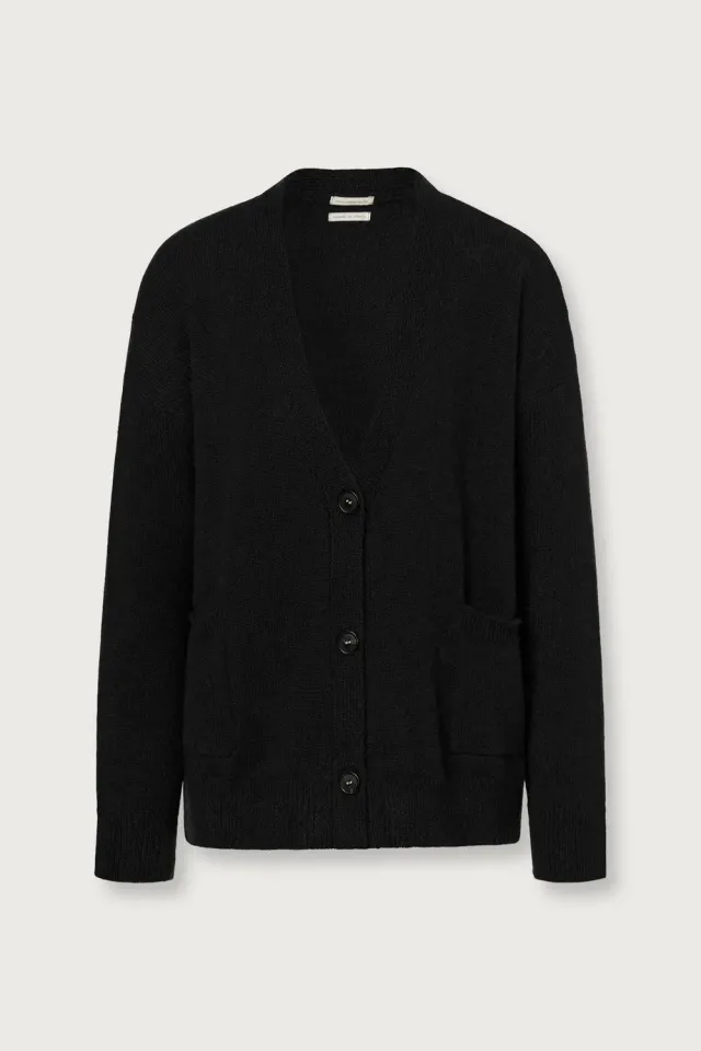 Massimo Alba BLANCA cardigan nero boxy cashmere alpaca