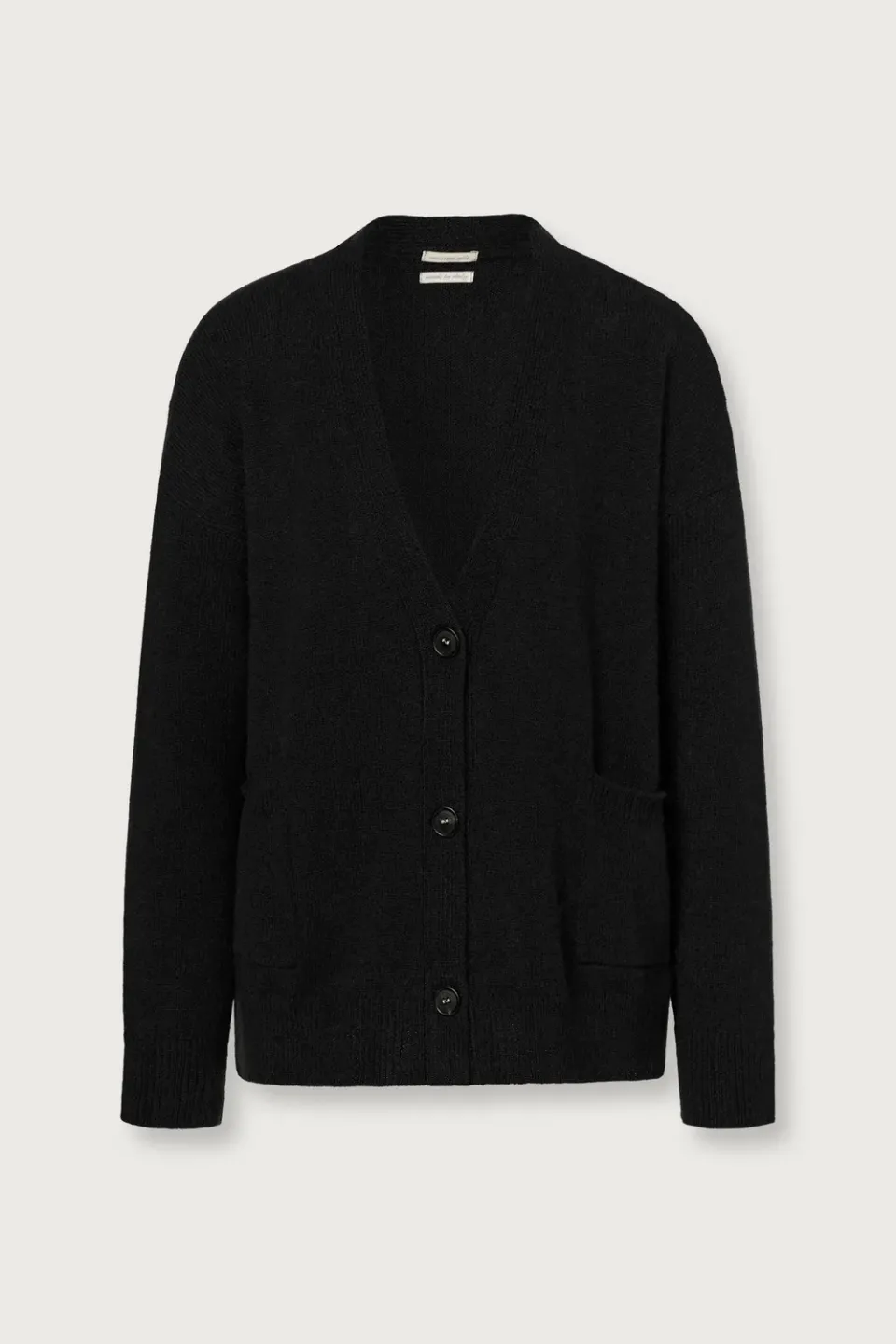 Massimo Alba BLANCA cardigan nero boxy cashmere alpaca