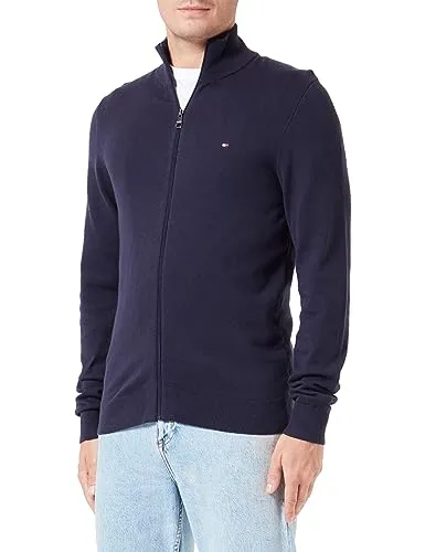 Tommy Hilfiger maglione uomo girocollo dark grey heather cotone