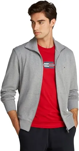 Tommy Hilfiger Essential Terry MW0MW38084 felpa zip grigia