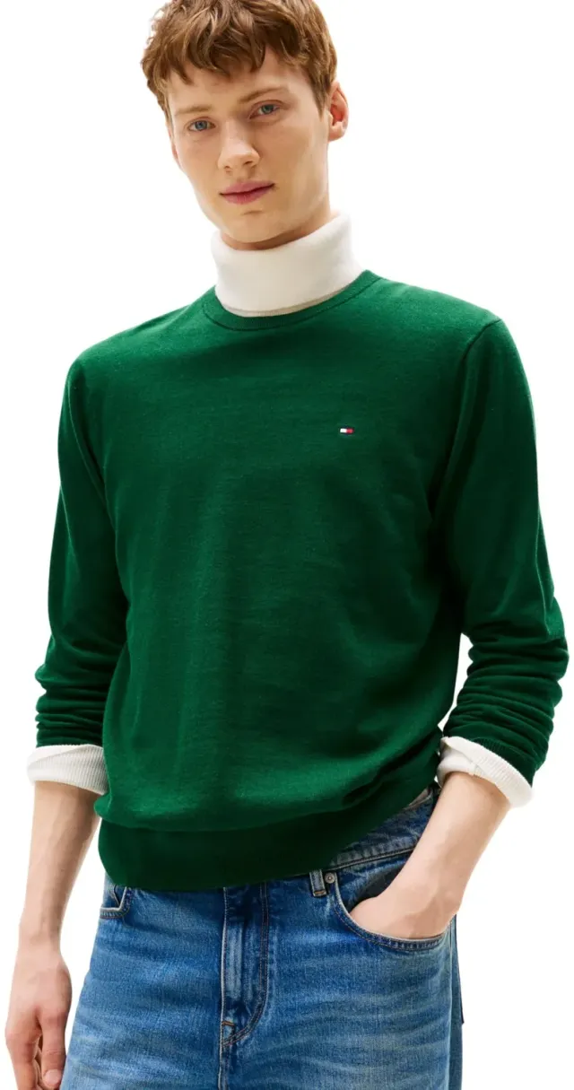Tommy Hilfiger Essential Cotton Maglione Verde XXL
