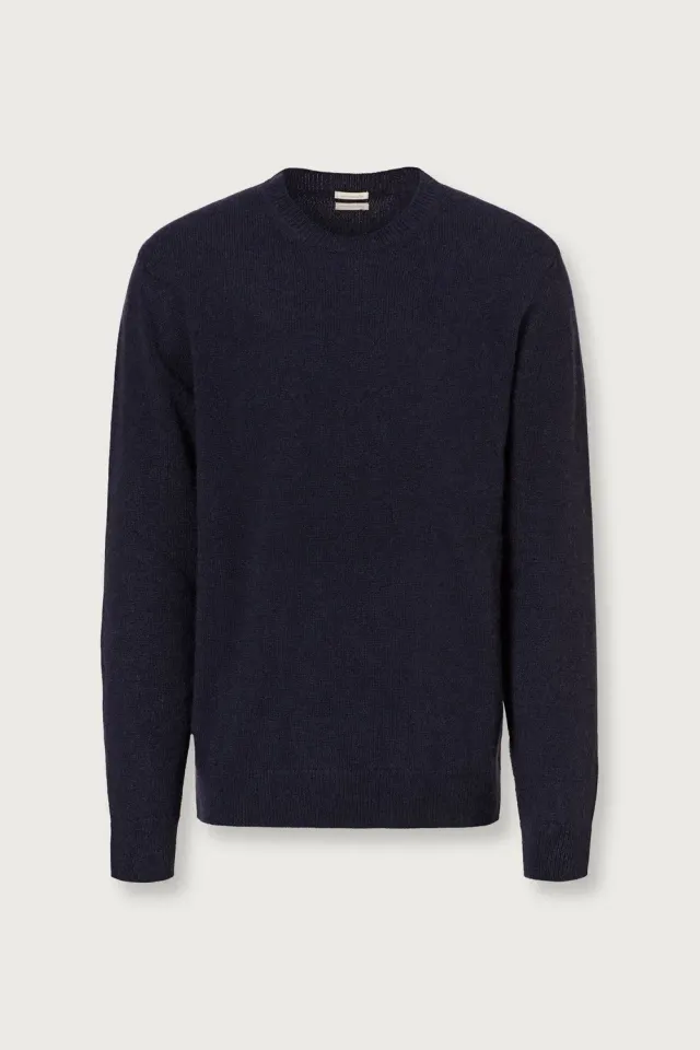 Massimo Alba Ares maglia uomo blu cashmere alpaca