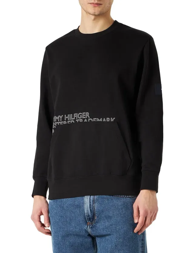 Tommy Hilfiger Badged Graphic Crewneck felpa uomo girocollo