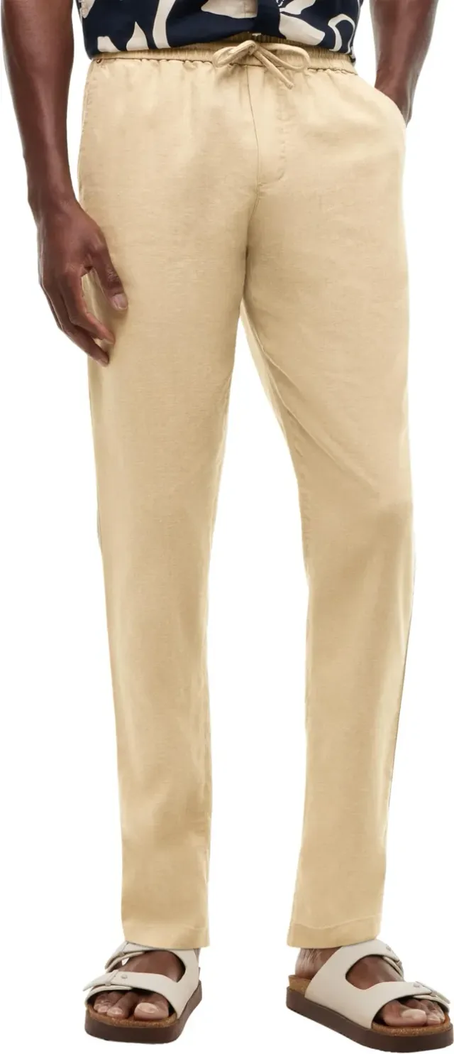 Tommy Hilfiger Harlem MW0MW42336 pantaloni chino beige lino