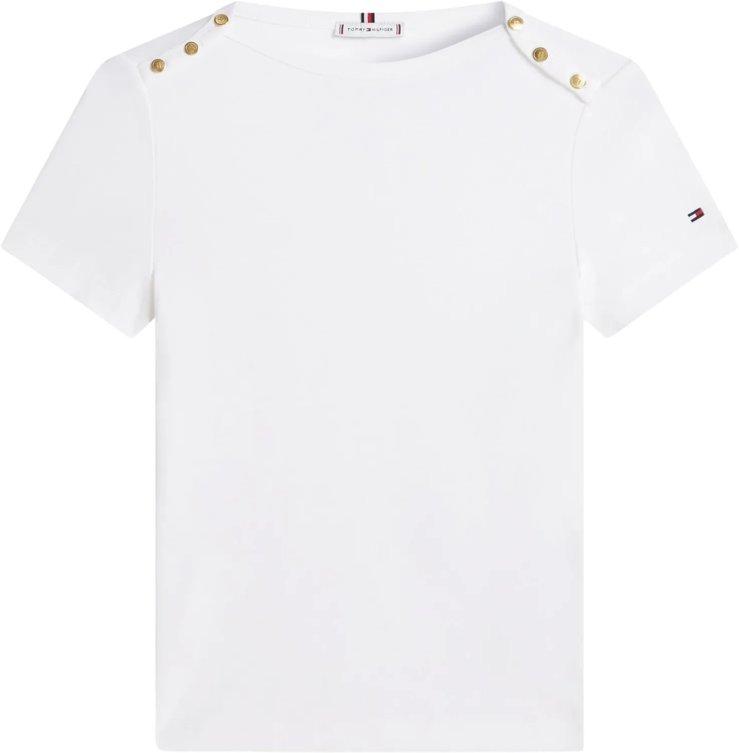 Tommy Hilfiger maglietta donna manica corta bianca ecru righe