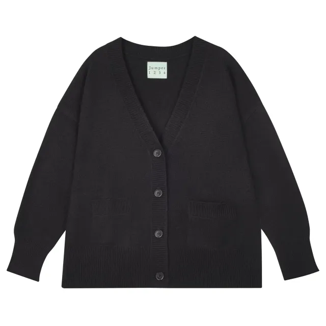 Jumper 1234 Boyfriend Heavy cardigan cashmere nero pesante