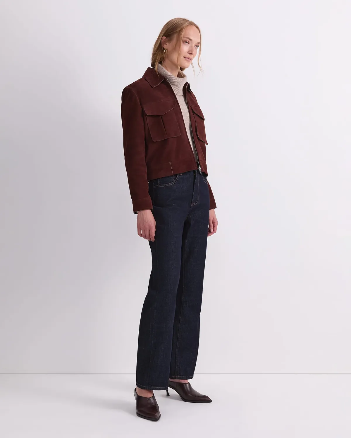Sportscraft Lolita giacca pelle scamosciata cropped